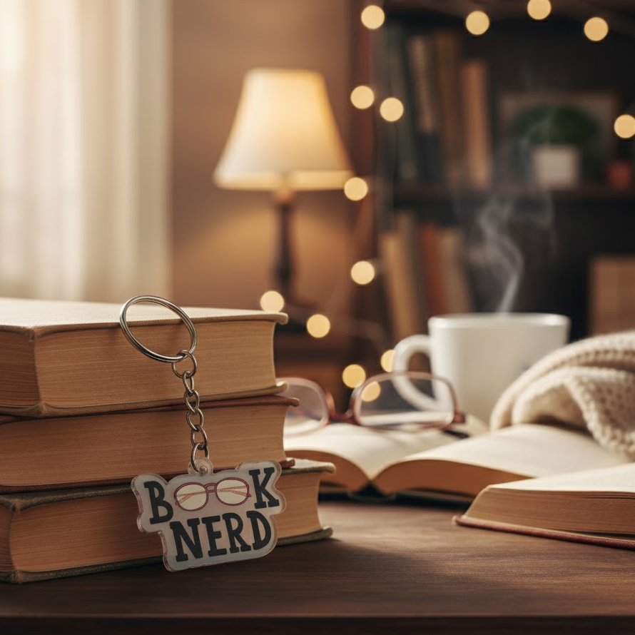 "Book Nerd" Acrylic Keychain