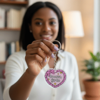 "Bookish Girly" Heart Acrylic Keychain