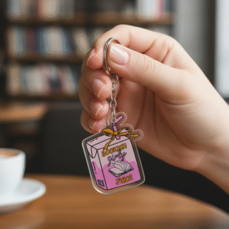 "Bookish Girly Juice" Acrylic Keychain