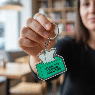 "Crying Over Fictional Characters" Acrylic Keychain