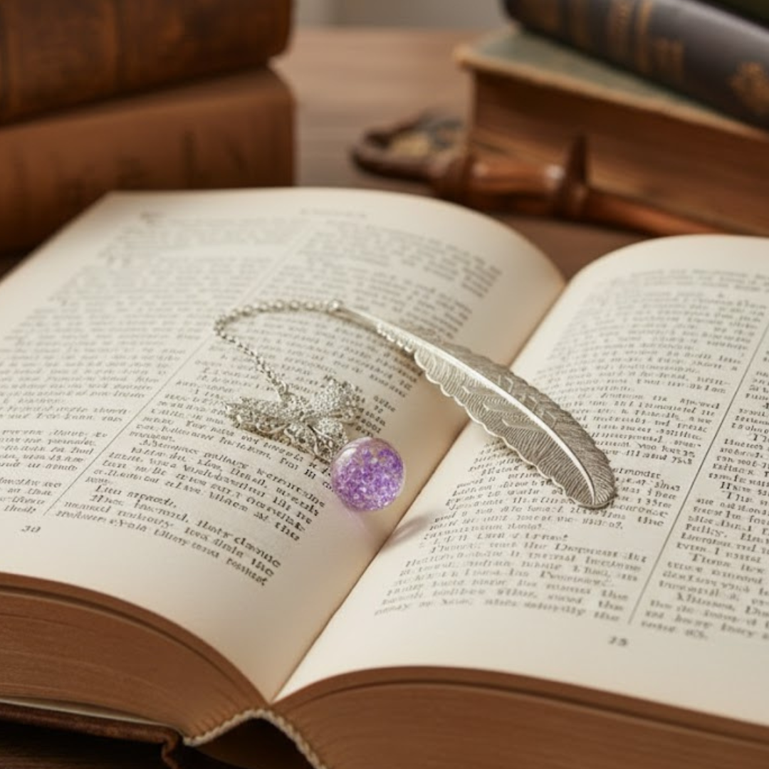 Monarch & Feather Metal Bookmark