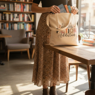 "Fiction Addiction" Canvas Tote