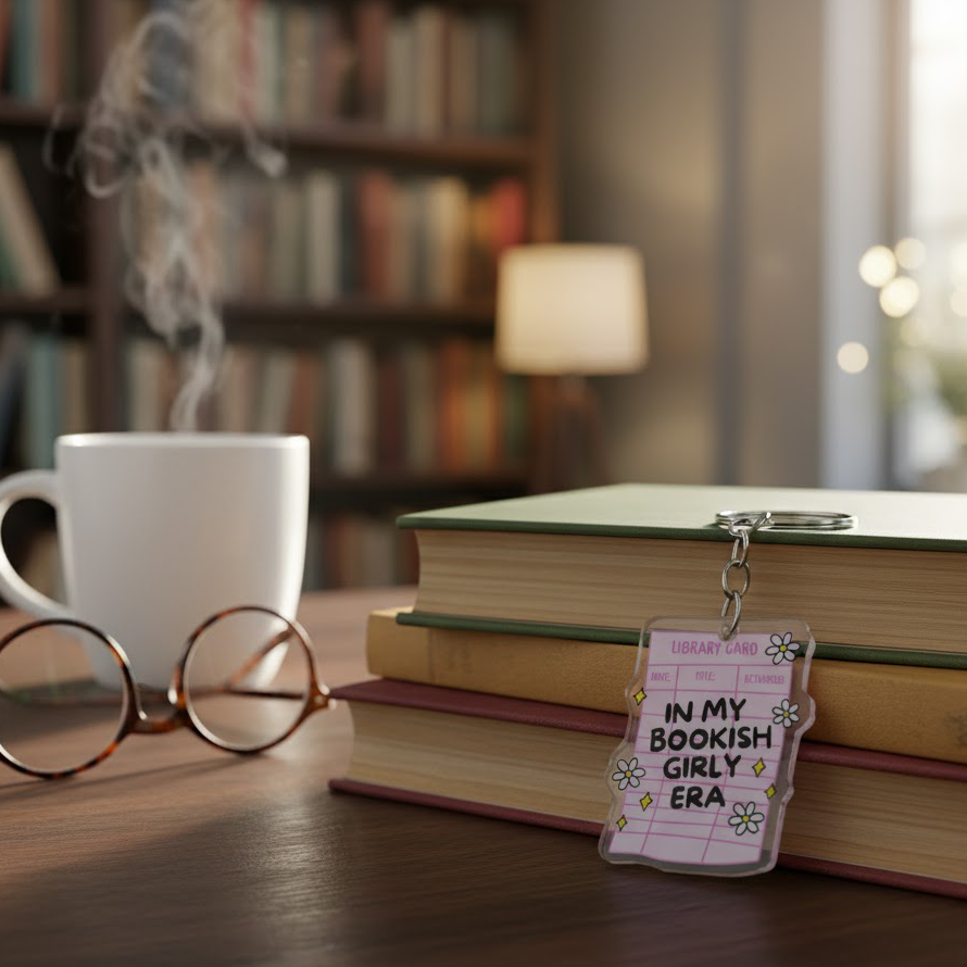 "In My Bookish Girly Era" Acrylic Keychain