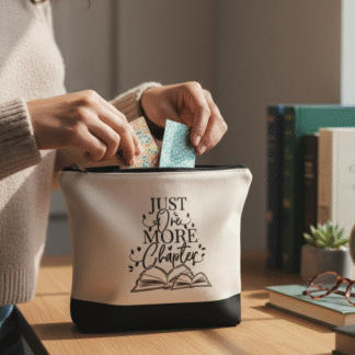 "Just One More Chapter" Open Books - Zippered Pouch