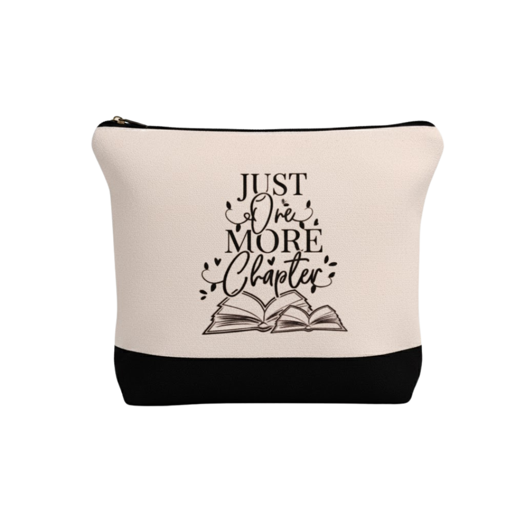 "Just One More Chapter" Open Books - Zippered Pouch