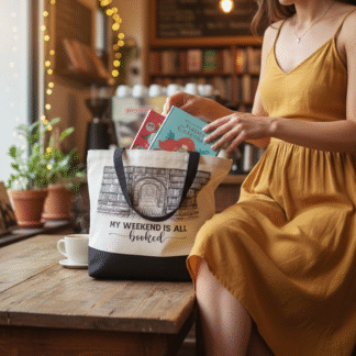 "My Weekend Is All Booked" Large Canvas Tote