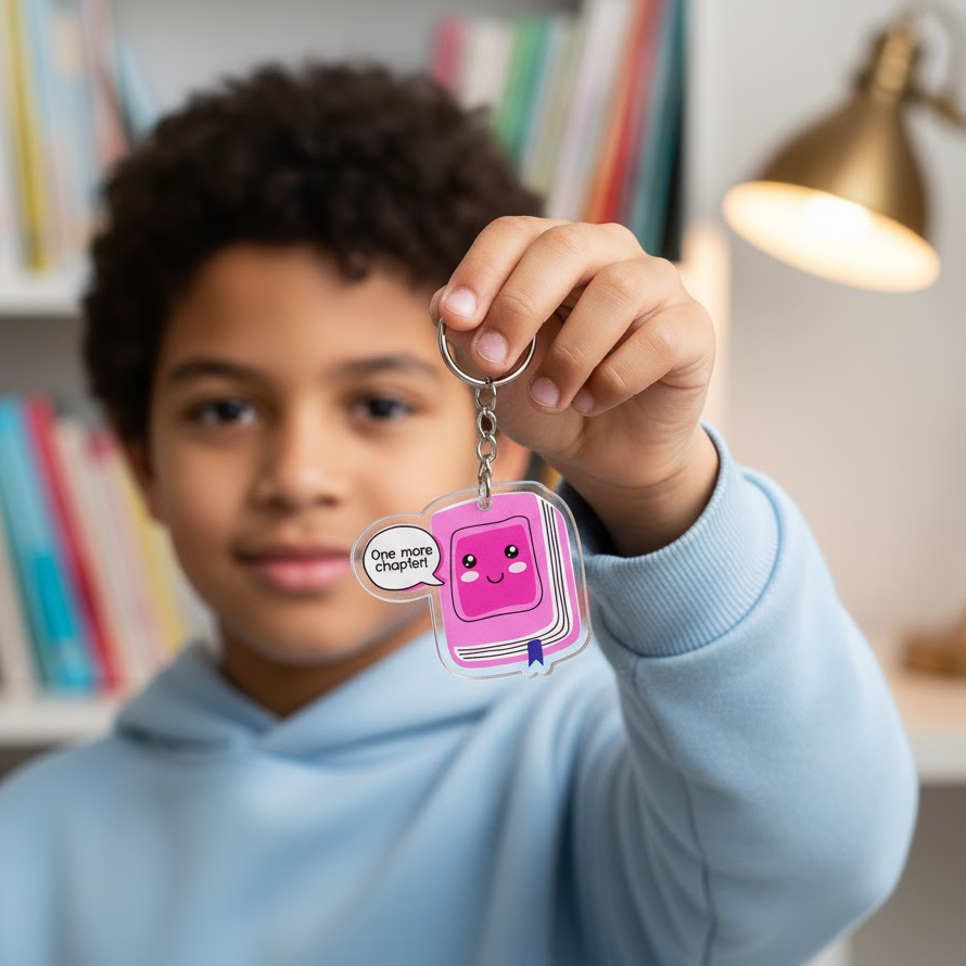 "One More Chapter!" Acrylic Keychain