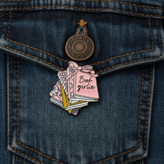 "Book Girlie" Stack of Books Pin