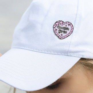 "Bookish Girly" Heart Pin