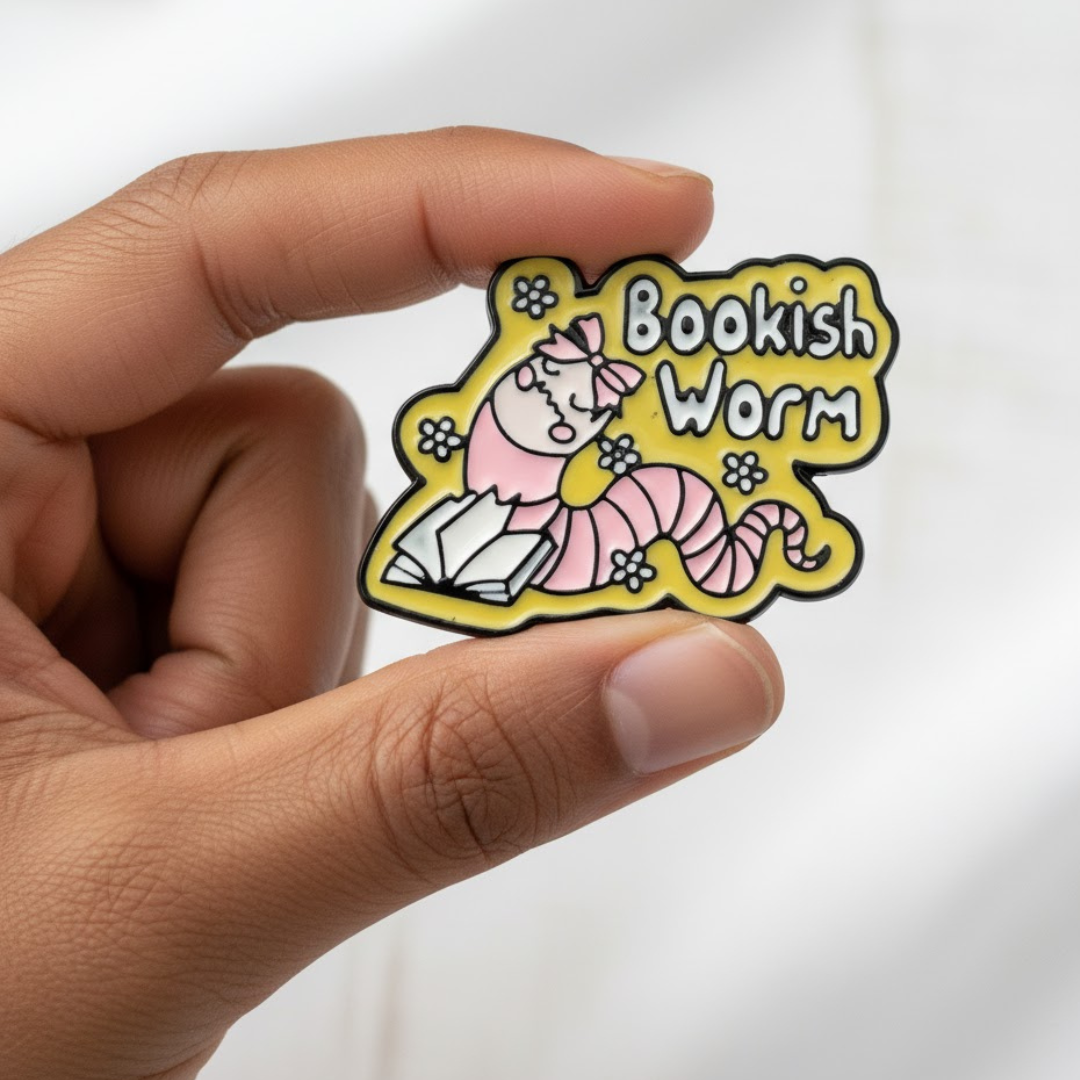 Bookish Worm Pin