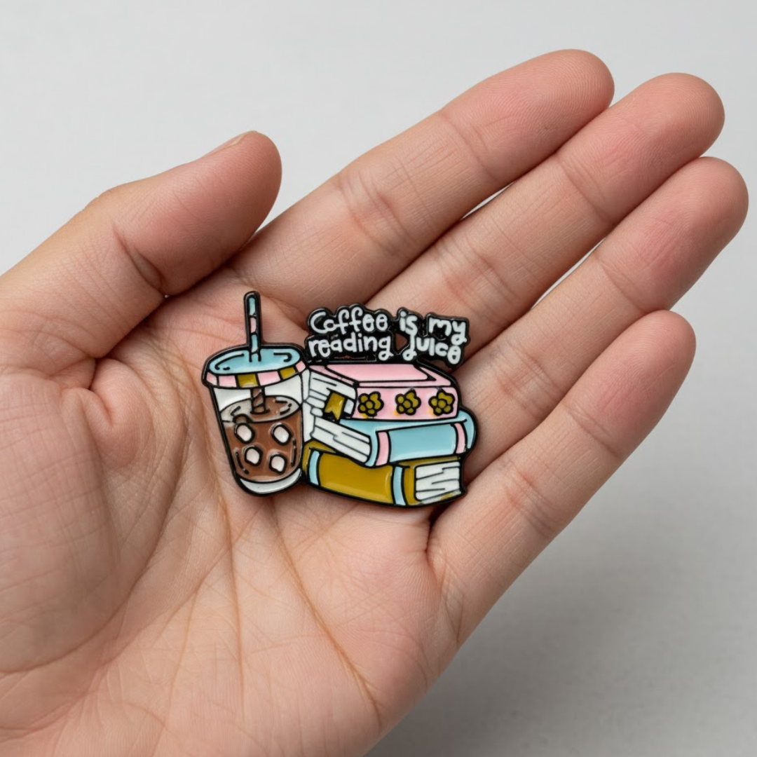 Coffee Is My Reading Juice Pin
