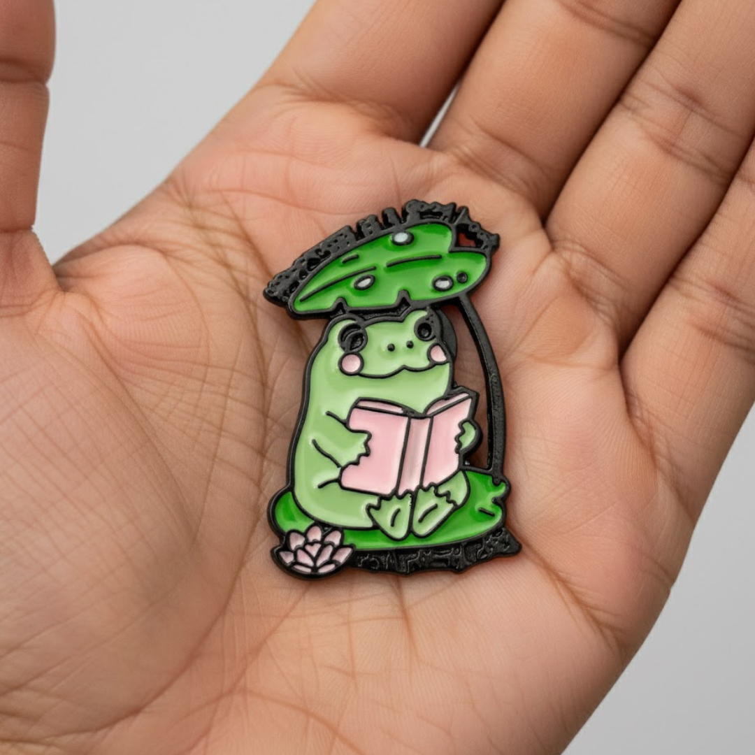 Frog Reading Pin
