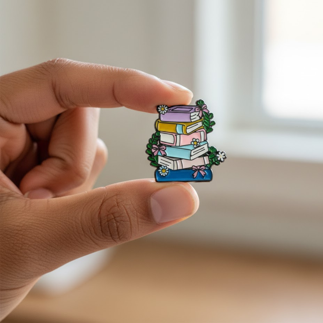 Stack of Books Pin