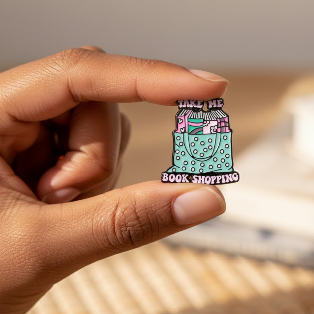 "Take Me Book Shopping" Pin