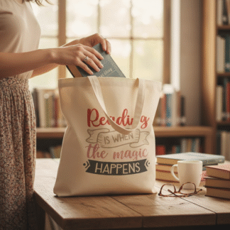 "Reading is When the Magic Happens" Canvas Tote