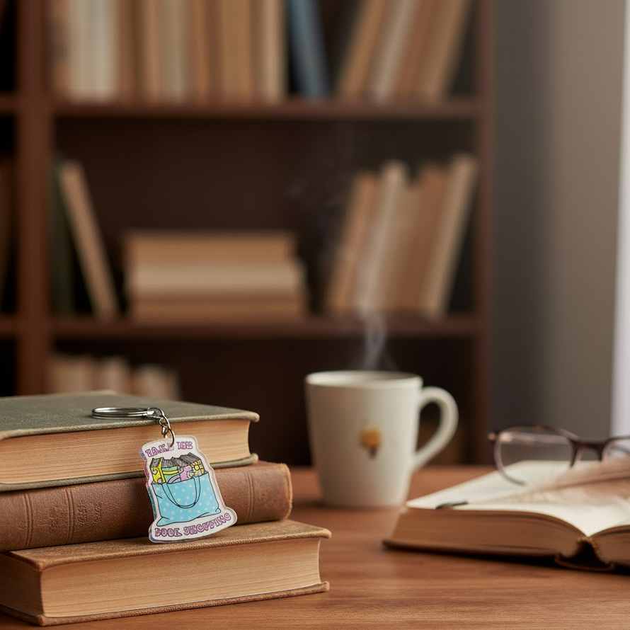 "Take Me Book Shopping" Acrylic Keychain
