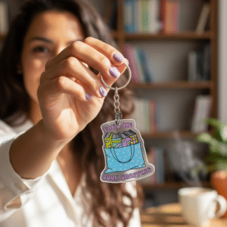 "Take Me Book Shopping" Acrylic Keychain