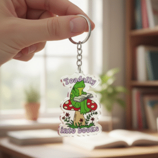 "Toadally Into Books" Acrylic Keychain