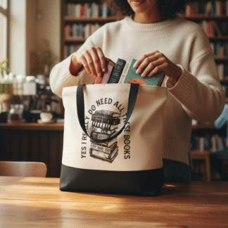 "Yes I Really Do Need All These Books" Large Canvas Tote