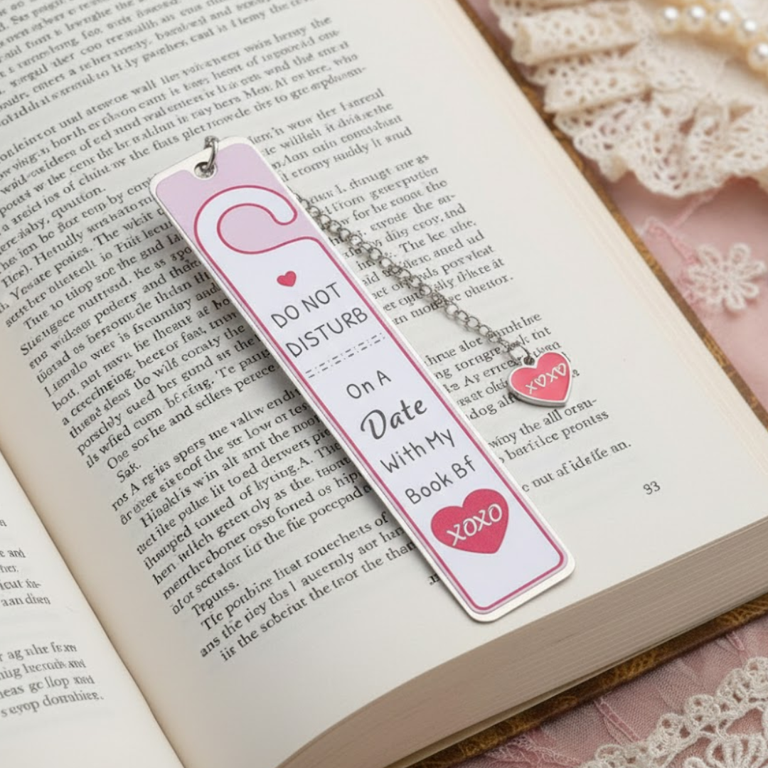 On a Date with my Book BF - Stainless Steel Bookmark