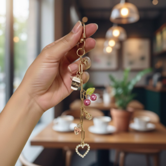Cherry Coffee Charm Clip