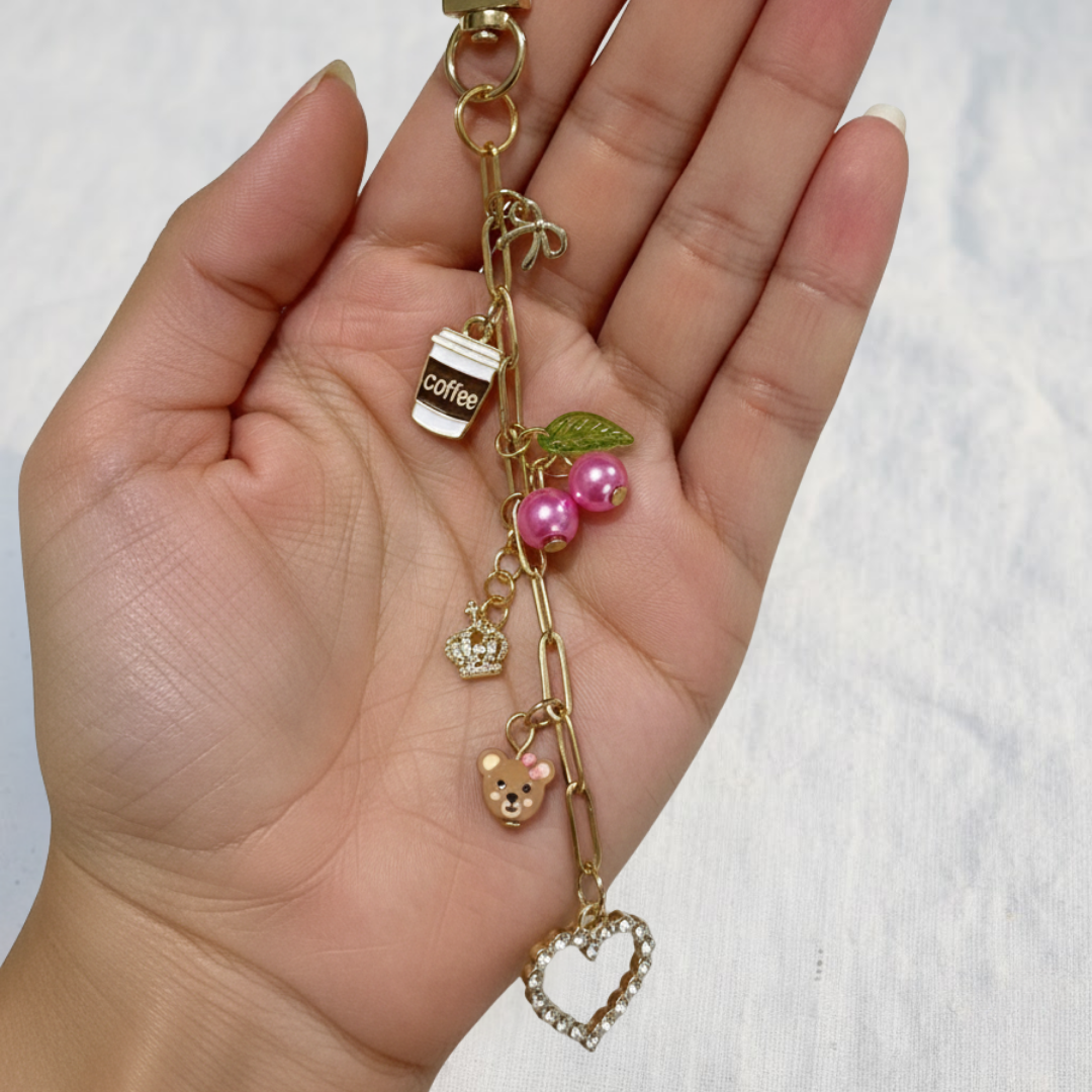 Cherry Coffee Charm Clip
