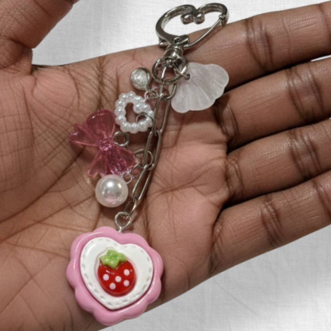 Kawaii Coquette Strawberry Charm Clip