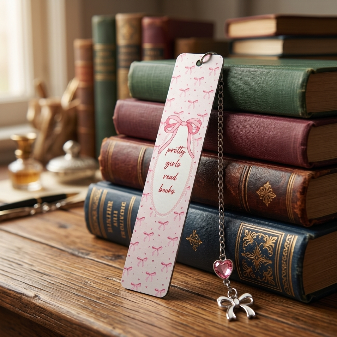 Pretty Girls Read Books - Stainless Steel Bookmark