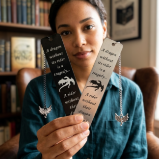 Dragon & Rider - Stainless Steel Bookmark