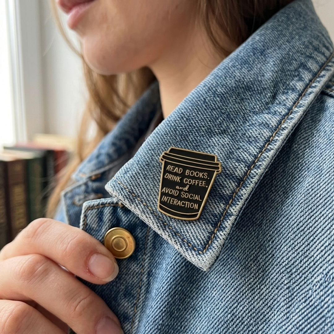 Coffee & Books Enamel Pin