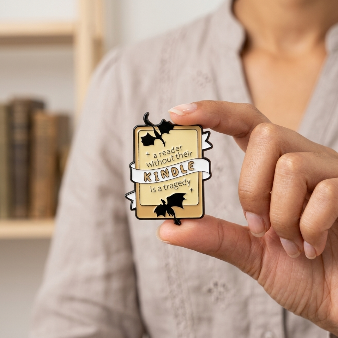 Reader Without Kindle Enamel Pin