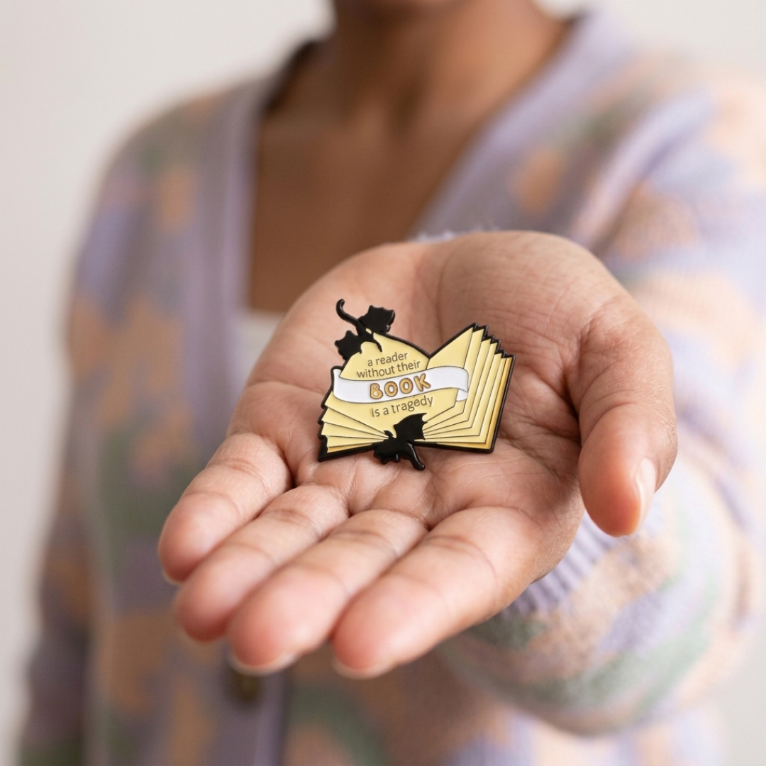 Reader Without Book Enamel Pin